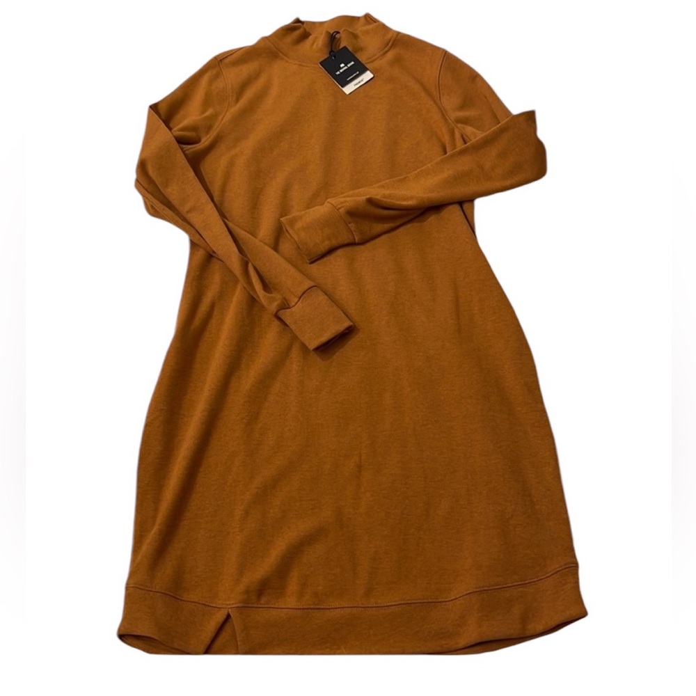 The Normal Brand Long Sleeve Midi Dress in Rust Brown